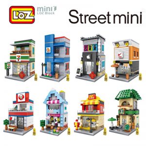 LOZ Mini City Street View Scene Coffee Shop Retail Store