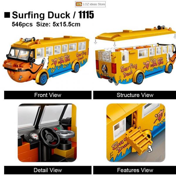 LOZ Mini Blocks Surf Duck Amphibious Bus Official LOZ BLOCKS STORE