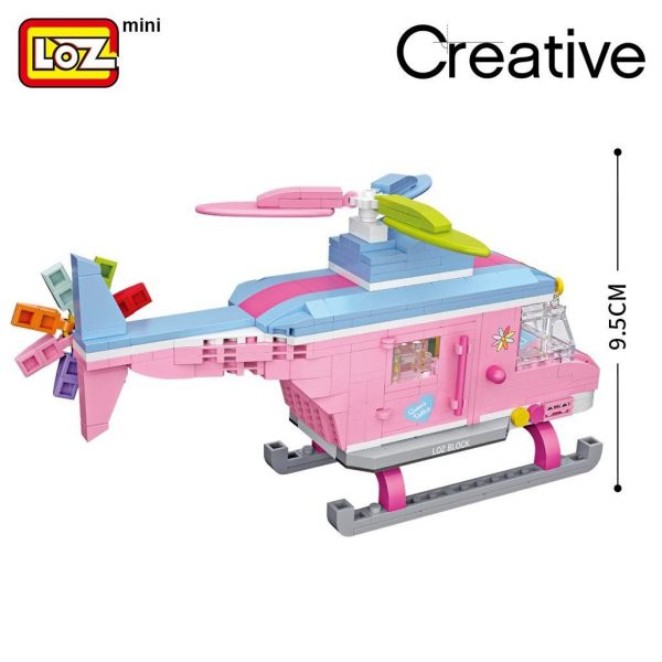 LOZ Mini Blocks Pink Helicopter Aircraft Official LOZ BLOCKS STORE