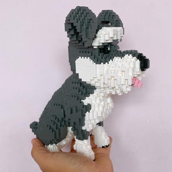 Balody 16049 Grey Schnauzer Dog Official LOZ BLOCKS STORE