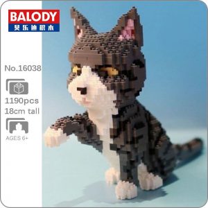 Balody 16038 Persian Cat Gray Official LOZ BLOCKS STORE