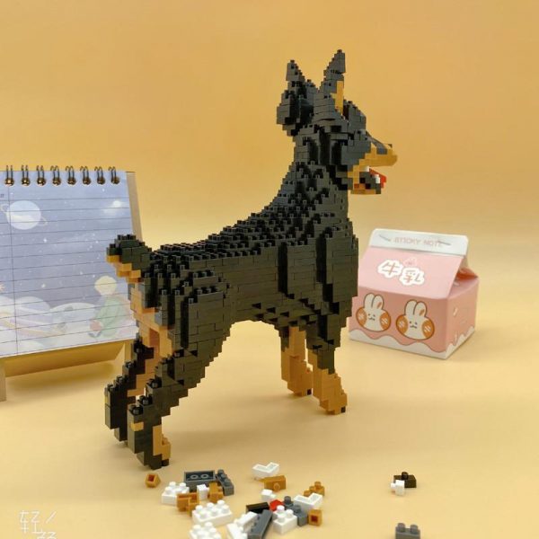 Baoldy 18247 Animal Black Dobermann Dog Official LOZ BLOCKS STORE
