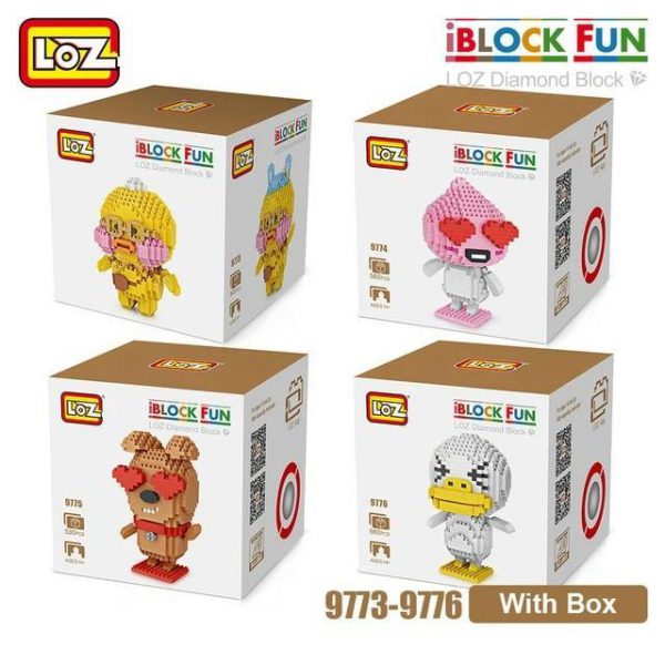 LOZ Diamond Blocks Smile Love Stool Cartoon Animals Official LOZ BLOCKS STORE