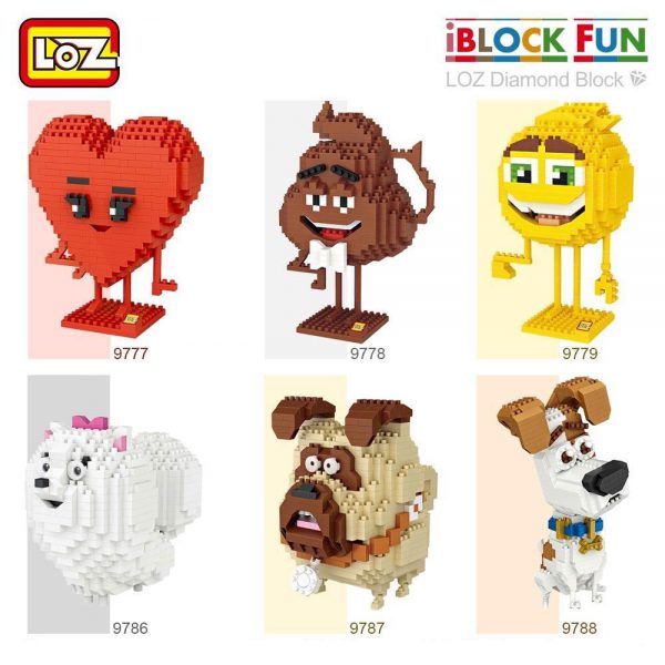 LOZ Diamond Blocks Smile Love Stool Cartoon Animals Official LOZ BLOCKS STORE