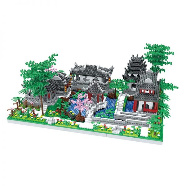 BS 801 China Ancient Architecutre Dream Yard Garden Temple Lake Tree Mini Diamond Blocks Bricks Building 4 - LOZ™ MINI BLOCKS