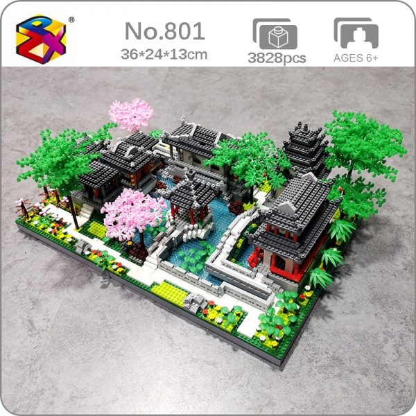 BS 801 China Ancient Architecutre Dream Yard Garden Temple Lake Tree Mini Diamond Blocks Bricks Building - LOZ™ MINI BLOCKS
