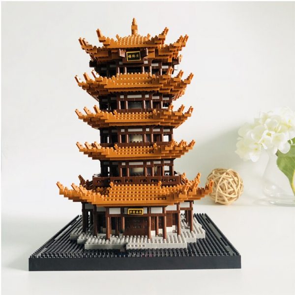 Balody 16068 World Architecture Yellow Crane Tower Pagoda Model DIY Mini Diamond Blocks Bricks Building Toy 4 - LOZ™ MINI BLOCKS