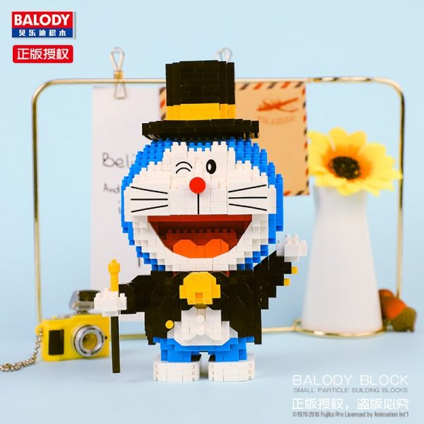 Balody 16132 Anime Doraemon Cat Robot Gentleman Animal 3D Model DIY Mini Diamond Blocks Bricks Building 3 - LOZ™ MINI BLOCKS