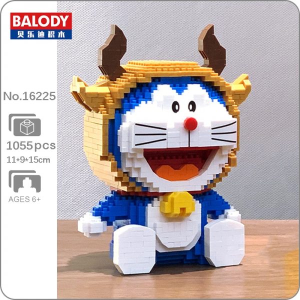 Balody 16225 Zodiac Anime Doraemon Taurus Cat Robot Animal Pet Model Mini Diamond Blocks Bricks Building - LOZ™ MINI BLOCKS