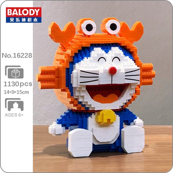 Balody 16228 Zodiac Anime Doraemon Cancer Cat Robot Animal Pet Model Mini Diamond Blocks Bricks Building - LOZ™ MINI BLOCKS