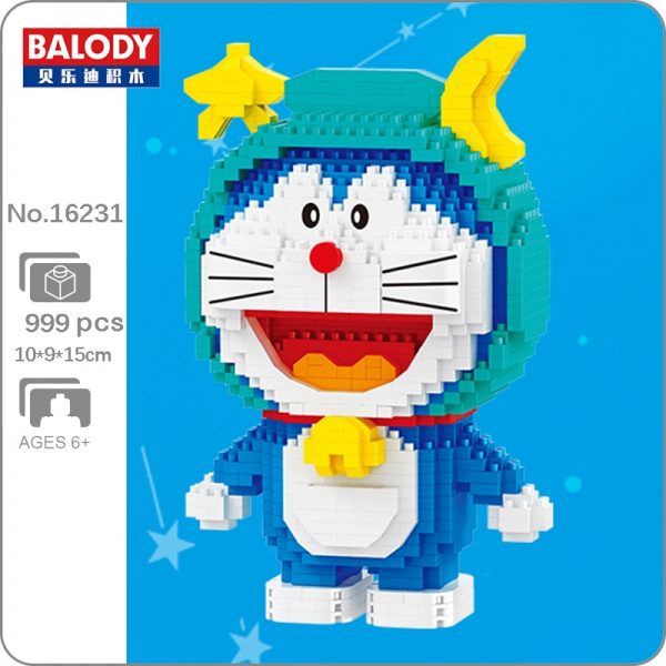 Balody 16231 Zodiac Anime Doraemon Libra Cat Robot Animal Pet Model Mini Diamond Blocks Bricks Building - LOZ™ MINI BLOCKS