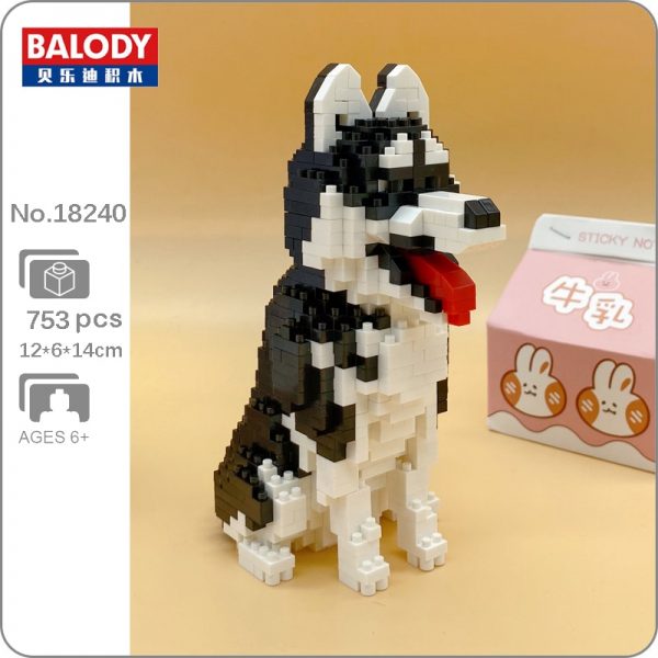 Balody 18240 Cartoon Siberian Husky Dog Animal Pet 3D Model DIY Mini Diamond Blocks Bricks Building - LOZ™ MINI BLOCKS