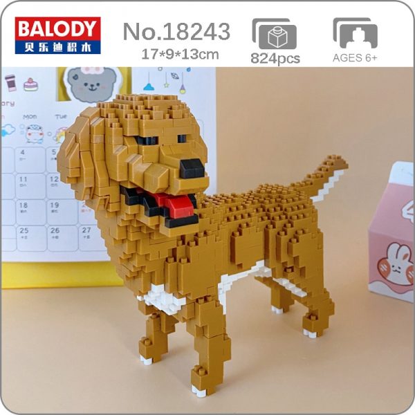 Balody 18243 Cartoon Golden Retriever Dog Animal Pet 3D Model DIY Mini Diamond Blocks Bricks Building - LOZ™ MINI BLOCKS