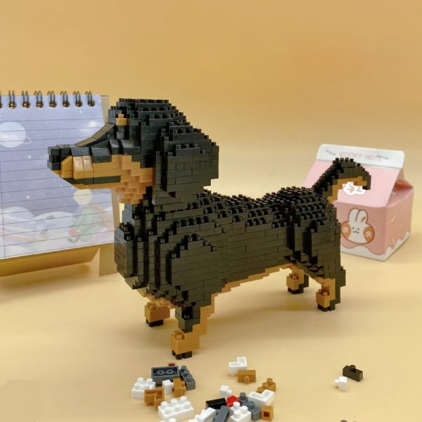Balody 18244 Cartoon Black Dachshund Dog Animal Pet 3D Model DIY Mini Diamond Blocks Bricks Building 1 - LOZ™ MINI BLOCKS