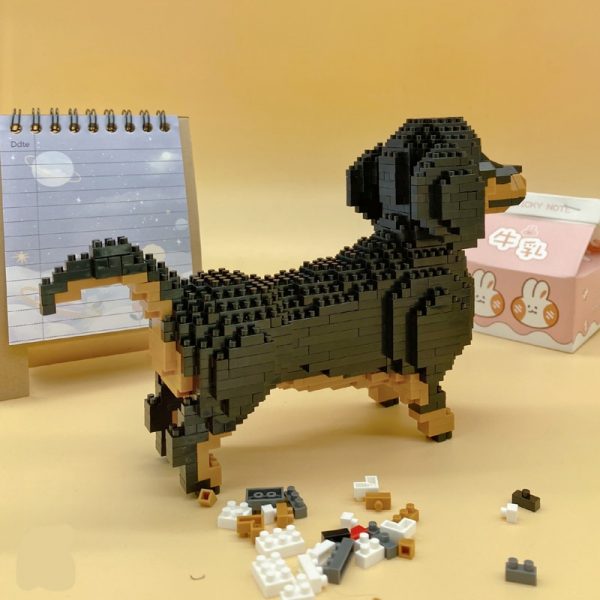 Balody 18244 Cartoon Black Dachshund Dog Animal Pet 3D Model DIY Mini Diamond Blocks Bricks Building 3 - LOZ™ MINI BLOCKS