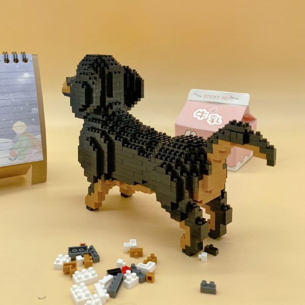 Balody 18244 Cartoon Black Dachshund Dog Animal Pet 3D Model DIY Mini Diamond Blocks Bricks Building 4 - LOZ™ MINI BLOCKS