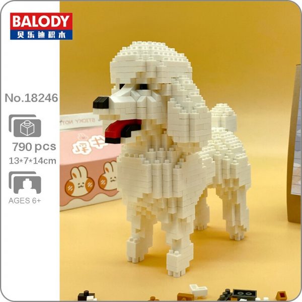 Balody 18246 Cartoon White Poodle Dog Animal Pet 3D Model 790pcs DIY Mini Diamond Blocks Bricks - LOZ™ MINI BLOCKS