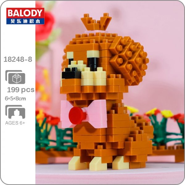 Balody 18248 8 Animal World Poodle Teddy Dog Pet Bow 3D Model DIY Mini Diamond Blocks - LOZ™ MINI BLOCKS