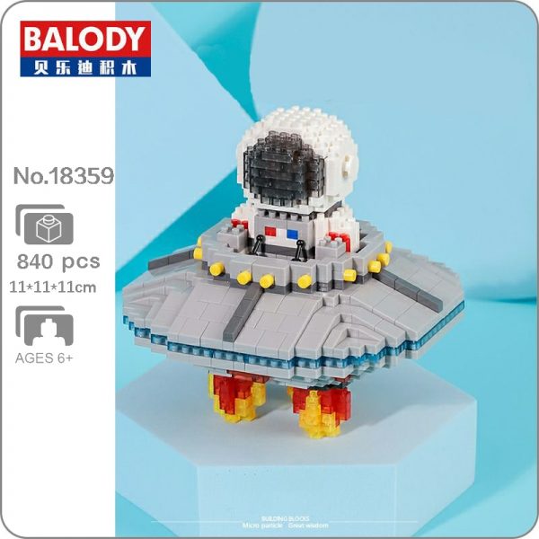 Balody 18359 Space Journey Exploration Astronaut Spaceman Flying UFO Mini Diamond Blocks Bricks Building Toy for - LOZ™ MINI BLOCKS