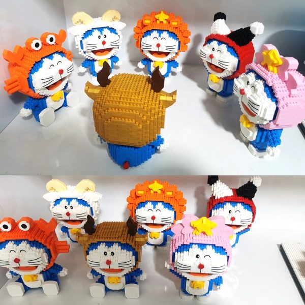 Balody Doraemon Constellations Cat Aries Taurus Gemini Leo Virgo Cancer Animal 3D Mini Diamond Blocks Bricks 1 - LOZ™ MINI BLOCKS