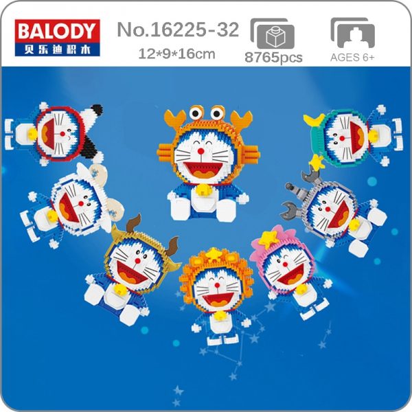 Balody Doraemon Constellations Cat Aries Taurus Gemini Leo Virgo Cancer Animal 3D Mini Diamond Blocks Bricks - LOZ™ MINI BLOCKS