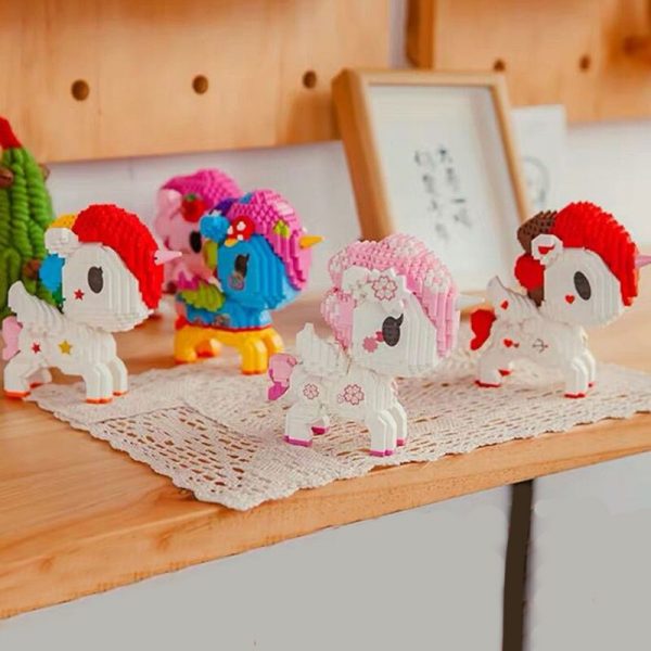Balody Rainbow Horn Fly Horse Sakura Heart Star Animal Figures Mini Diamond Blocks Bricks Building Toy 1 - LOZ™ MINI BLOCKS