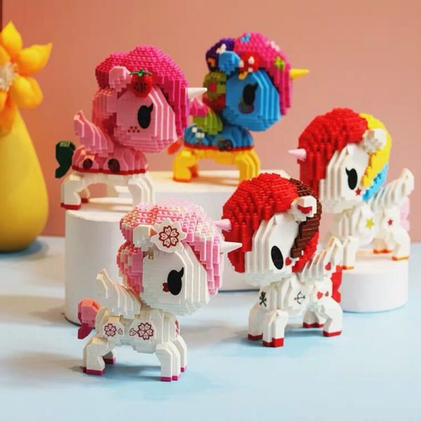 Balody Rainbow Horn Fly Horse Sakura Heart Star Animal Figures Mini Diamond Blocks Bricks Building Toy 2 - LOZ™ MINI BLOCKS