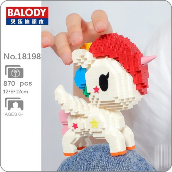 Balody Rainbow Horn Fly Horse Sakura Heart Star Animal Figures Mini Diamond Blocks Bricks Building Toy 2.jpg 640x640 2 - LOZ™ MINI BLOCKS