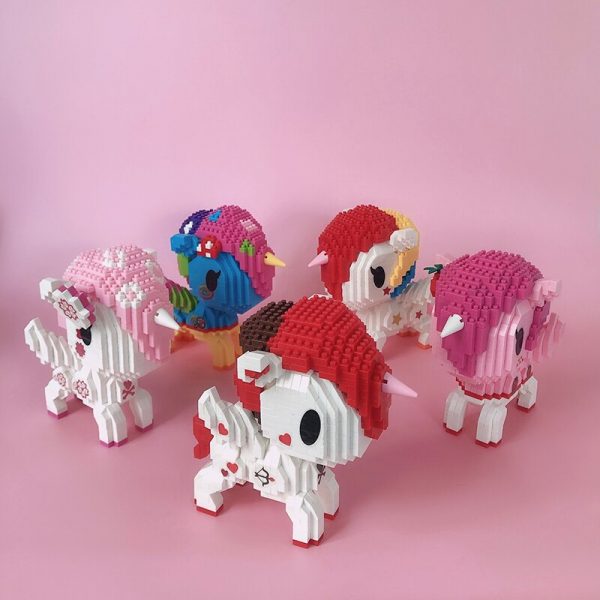 Balody Rainbow Horn Fly Horse Sakura Heart Star Animal Figures Mini Diamond Blocks Bricks Building Toy 3 - LOZ™ MINI BLOCKS