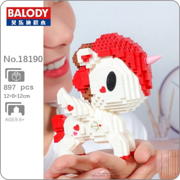 Balody Rainbow Horn Fly Horse Sakura Heart Star Animal Figures Mini Diamond Blocks Bricks Building - LOZ™ MINI BLOCKS