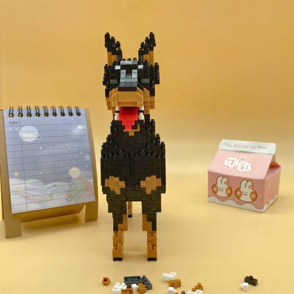 Baoldy 18247 Cartoon Black Dobermann Dog Animal Pet 3D Model DIY Mini Diamond Blocks Bricks Building 2 - LOZ™ MINI BLOCKS