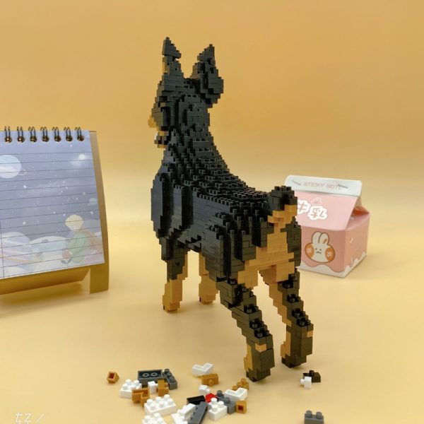 Baoldy 18247 Cartoon Black Dobermann Dog Animal Pet 3D Model DIY Mini Diamond Blocks Bricks Building 4 - LOZ™ MINI BLOCKS