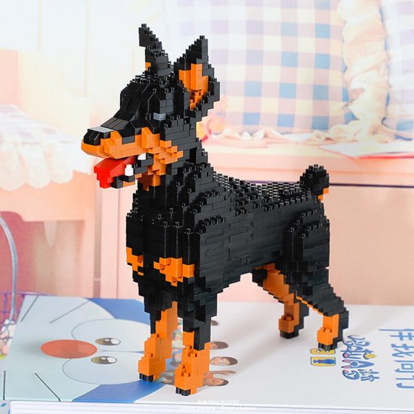Baoldy 18247 Cartoon Black Dobermann Dog Animal Pet 3D Model DIY Mini Diamond Blocks Bricks Building 5 - LOZ™ MINI BLOCKS