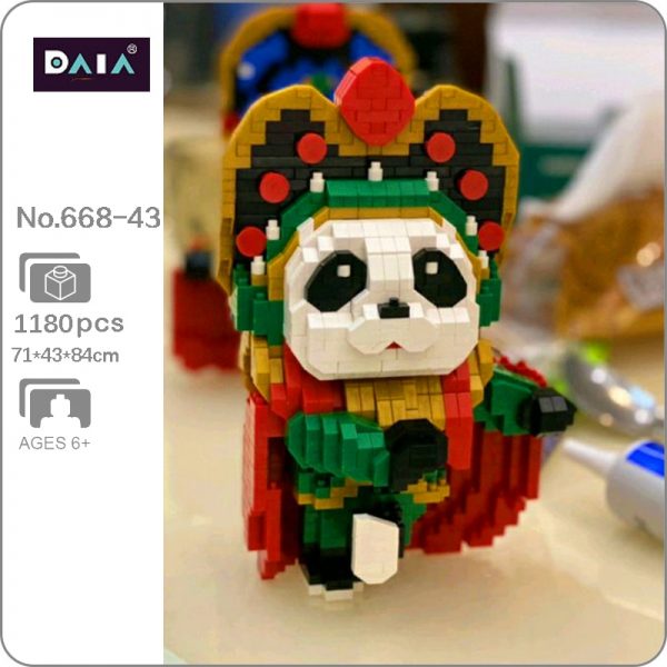 DAIA 668 43 China Ancient Sichuan Opera Green Costume Panda Actor 3D Mini Diamond Blocks Bricks - LOZ™ MINI BLOCKS