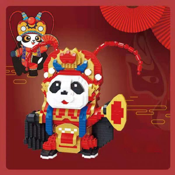 DAIA 668 63 China Ancient Sichuan Opera Red Costume Panda Actor DIY Mini Diamond Blocks Bricks 1 - LOZ™ MINI BLOCKS