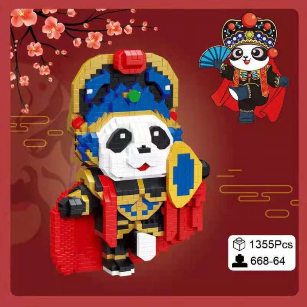 DAIA 668 64 China Ancient Sichuan Opera Blue Costume Panda Actor 3D Mini Diamond Blocks Bricks 2 - LOZ™ MINI BLOCKS