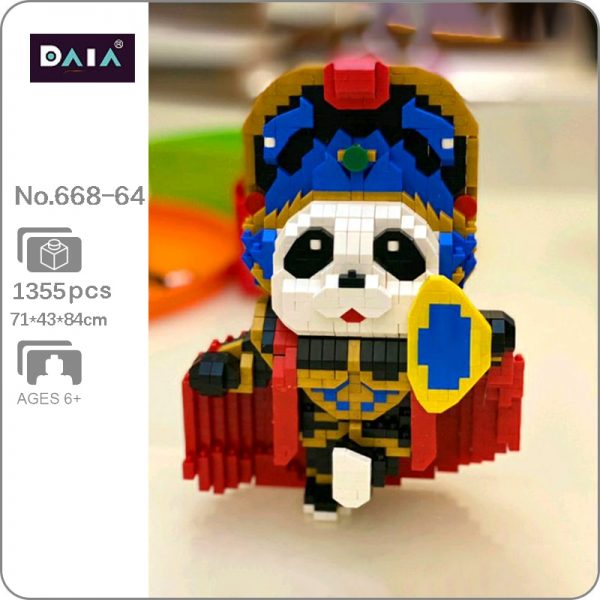 DAIA 668 64 China Ancient Sichuan Opera Blue Costume Panda Actor 3D Mini Diamond Blocks Bricks - LOZ™ MINI BLOCKS