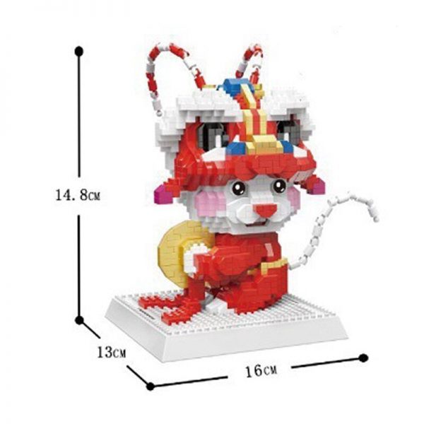 DAIA 66858 Chinesische Sternzeichen Peking oper Drachen Maus Tier Modell DIY Mini Diamant Bl cke Ziegel 2 - LOZ™ MINI BLOCKS