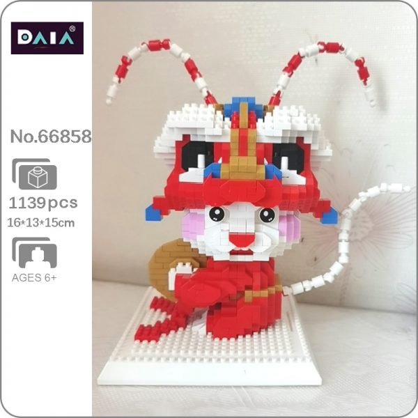 DAIA 66858 Chinesische Sternzeichen Peking oper Drachen Maus Tier Modell DIY Mini Diamant Bl cke Ziegel - LOZ™ MINI BLOCKS