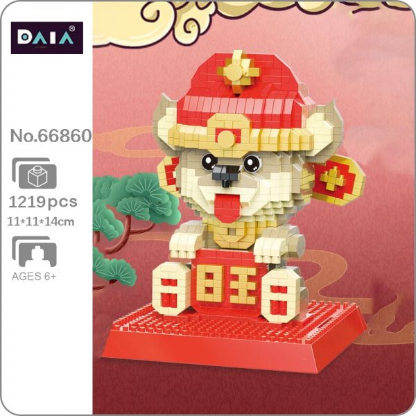 DAIA 66860 Chinesische Sternzeichen Peking oper Verm gen Robe Hund Tier Modell Mini Diamant Bl cke - LOZ™ MINI BLOCKS