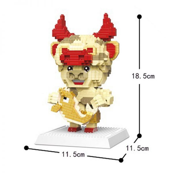 DAIA 66862 Chinesische Sternzeichen Oper Gl ck Gold Fisch Bull Tier Modell Mini Diamant Bl cke 1 - LOZ™ MINI BLOCKS
