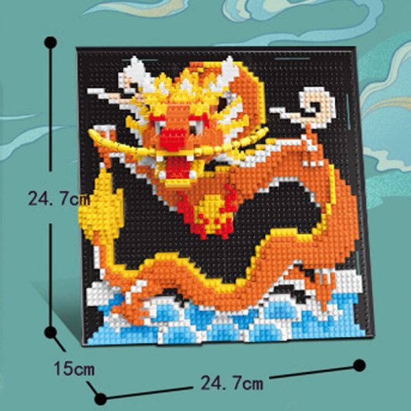 DAIA 66873 Loong Dragon Monster Animal Head Wall Painting Cloud DIY Mini Diamond Blocks Bricks Building 3 - LOZ™ MINI BLOCKS