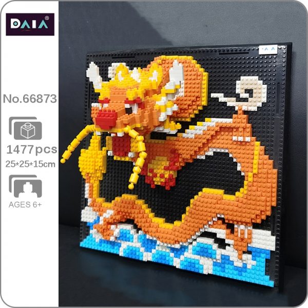DAIA 66873 Loong Dragon Monster Animal Head Wall Painting Cloud DIY Mini Diamond Blocks Bricks Building - LOZ™ MINI BLOCKS