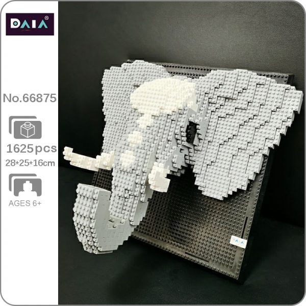 DAIA 66875 Elephant Monster Animal Head Wall Painting 3D Model DIY Mini Diamond Blocks Bricks Building - LOZ™ MINI BLOCKS