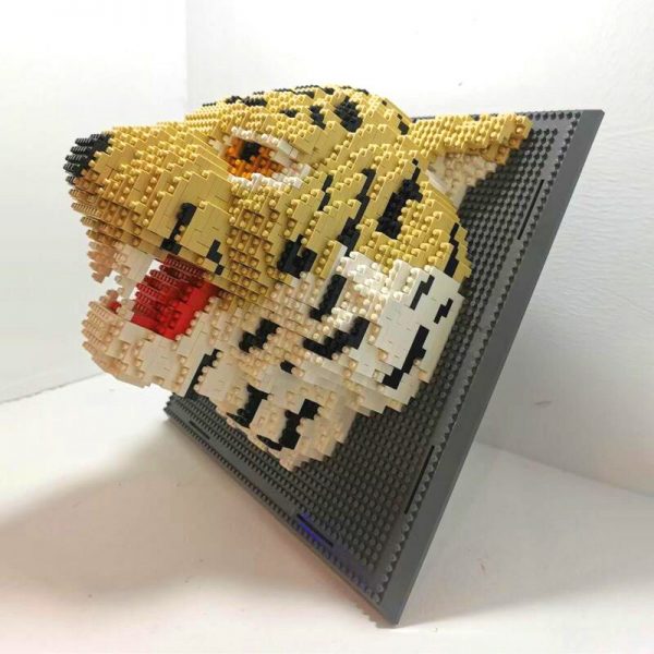 DAIA 66878 Tiger Monster Wild Animal Head Wall Painting 3D Model DIY Mini Diamond Blocks Bricks 4 - LOZ™ MINI BLOCKS