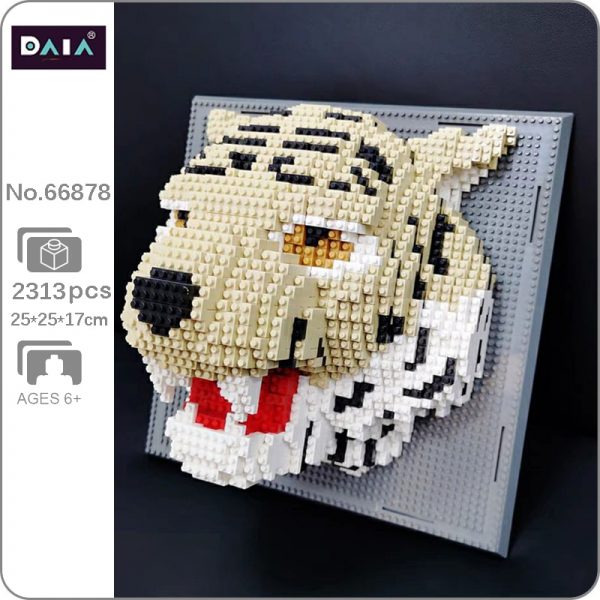 DAIA 66878 Tiger Monster Wild Animal Head Wall Painting 3D Model DIY Mini Diamond Blocks Bricks - LOZ™ MINI BLOCKS