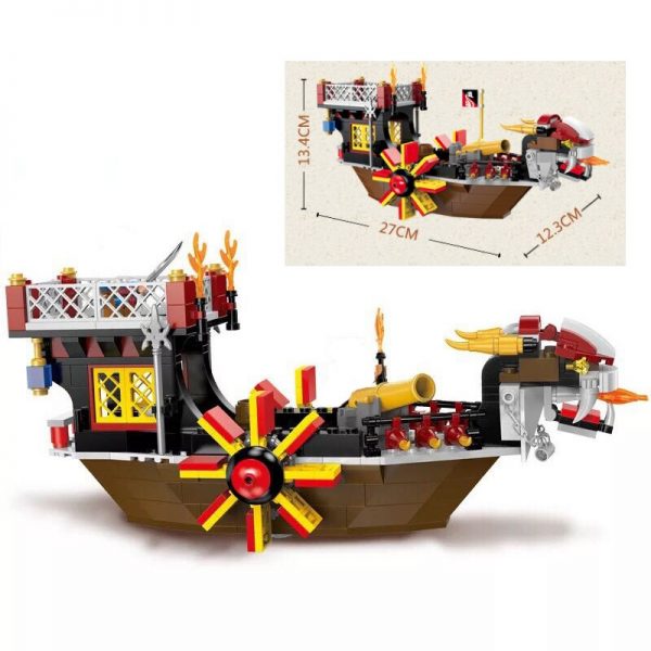 Enlighten 1307 Ancient Pirate Ship Sailing Boat Waterwheel War Battle Scene Mini Blocks Bricks Building Toy 1 - LOZ™ MINI BLOCKS