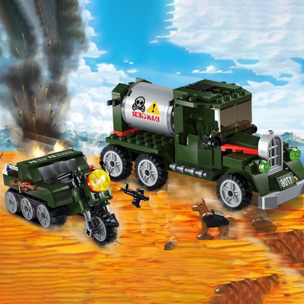 Enlighten 1706 Military Army Battlefield Truck Car Motorcycle Cross Action Mini Blocks Bricks Building Toy for 1 - LOZ™ MINI BLOCKS