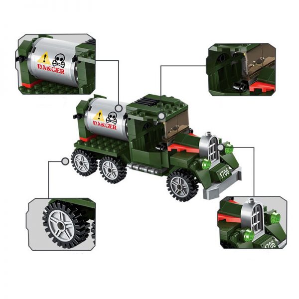 Enlighten 1706 Military Army Battlefield Truck Car Motorcycle Cross Action Mini Blocks Bricks Building Toy for 2 - LOZ™ MINI BLOCKS