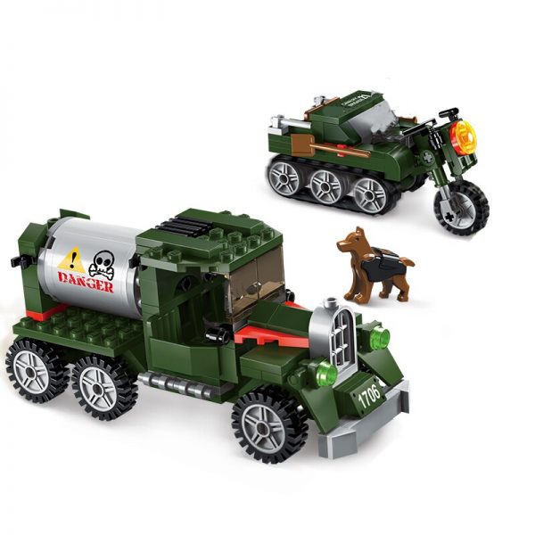 Enlighten 1706 Military Army Battlefield Truck Car Motorcycle Cross Action Mini Blocks Bricks Building Toy for 4 - LOZ™ MINI BLOCKS